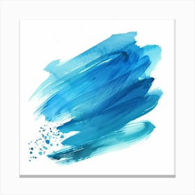 Blue Watercolor Brush Stroke Canvas Print