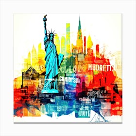 Colorful Liberty - New York City Canvas Print