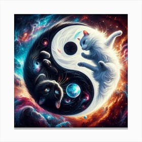 Yin Yang Cats 13 Canvas Print