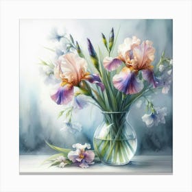 Iris In A Vase Canvas Print