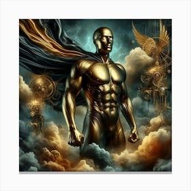 Golden Man In The Sky Canvas Print