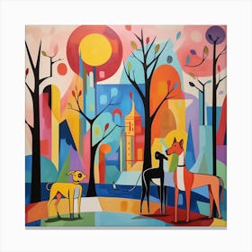 Dogs In The Park Canvas Print