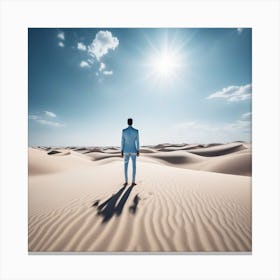Businessman In The Desert 9 Canvas Print