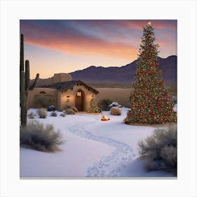 Beautiful Christmas Scene In The Desertvf Canvas Print