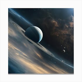 Saturn In Space Canvas Print