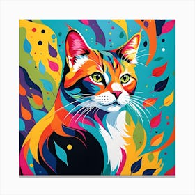 NEON KITTY CAT Canvas Print