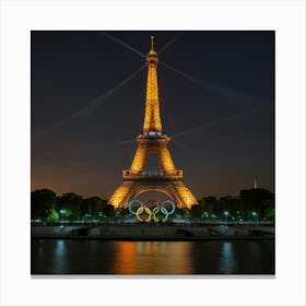 Eiffel Tower At Night 1 Canvas Print