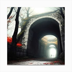 Tunnel In The Woods Canvas Print