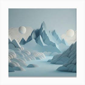 Firefly An Illustration Of A Beautiful Majestic Cinematic Tranquil Mountain Landscape In Neutral Col (54) Canvas Print