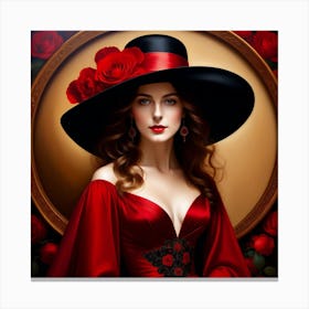 Lady In Red 7 Canvas Print