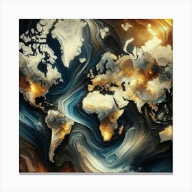 Abstract World Map 7 Canvas Print