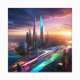 Futuristic Cityscape 89 Canvas Print