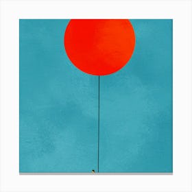 Man Holding A Red Balloon Canvas Print