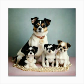 A dog family on picture day Canvas Print