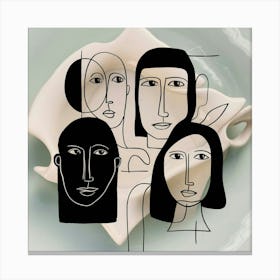 Abstract Faces Art, men and women Canvas Print