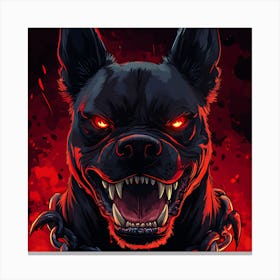 Scary Dog Emoji Dynamic Background 2 Canvas Print