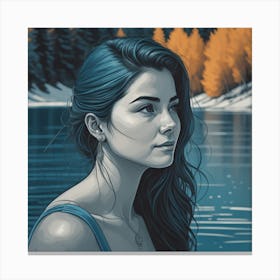 Lady In the lake Canvas Print
