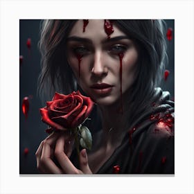 Bloody Rose Canvas Print