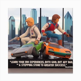 Two Cars In The City Canvas Print