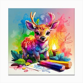 Deer Painting 3 Canvas Print