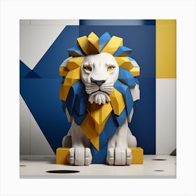 Lion 3d Illustration Canvas Print