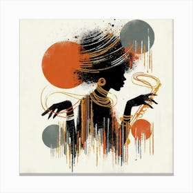 Jazz Dance Abstraction Silhouette Creative Color Paint Canvas Print