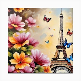 Paris With Butterflies 93 Canvas Print