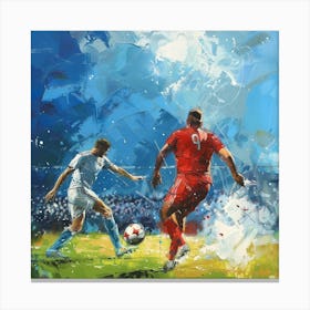 A Football Game Oil Painting Illustration 1718670893 2 Canvas Print