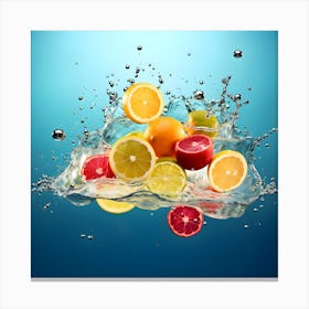 Fruit Splashing In Water 1 Canvas Print