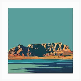 A Table Mountain In Cape Town Minimal Illustrati 1720033756 4 Canvas Print