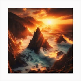 Sunset At The Coast Canvas Print