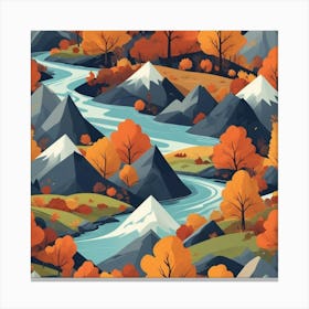 Graphic Design Autumn Peaks Art 2 Canvas Print