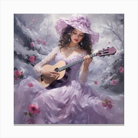 Girl With A Guitar Canvas Print