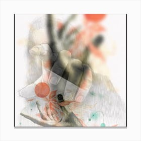 Hand Holding A Flower Canvas Print