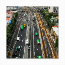 Aerial View Of A City Canvas Print