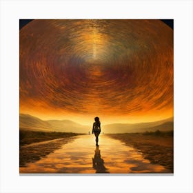 Man Walking In The Desert Canvas Print