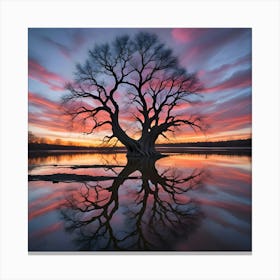 Tree At Sunset Canvas Print