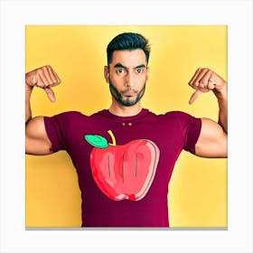 Man Flexing His Muscles Canvas Print