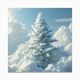 Christmas Tree In The Clouds Canvas Print