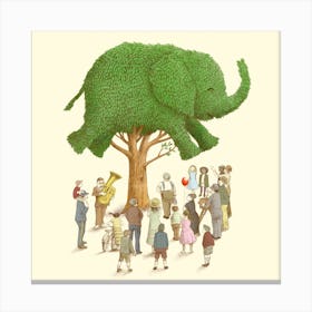 The Elephant Topiary Tree Canvas Print
