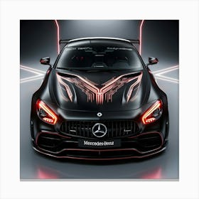 Modified Black Mercedes Benz Full Body Kit 4 Canvas Print