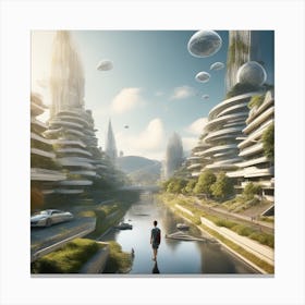 Futuristic Cityscape 234 Canvas Print