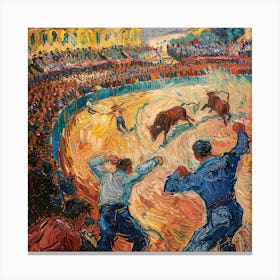 Van Gogh Style. Bullfighting at Arles Series 1 Canvas Print