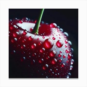 Cherry With Water Droplets 1 Canvas Print