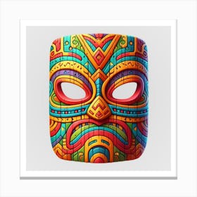 Watercolor Festival Tiki Mask 1 Canvas Print