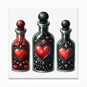 Heart Bottles Canvas Print