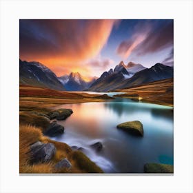 Sunset In The Mountains 44 Canvas Print