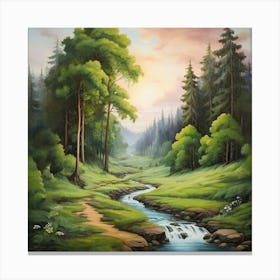 Stream In The Forest 1 Canvas Print