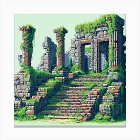 8-bit ancient ruins 2 Canvas Print