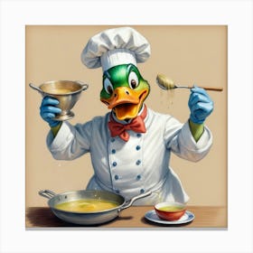 Chef Duck 12 Canvas Print